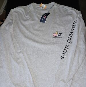 Vineyard Vines Long Sleeve Shirt Size XL Gray Extra Large New With Tags